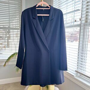 NWT XL (16) Black Express Tuxedo Double Breasted Blazer Romper